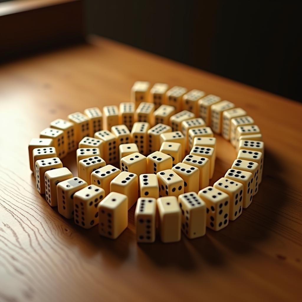 Complex Domino Spiral in Surrealist Style