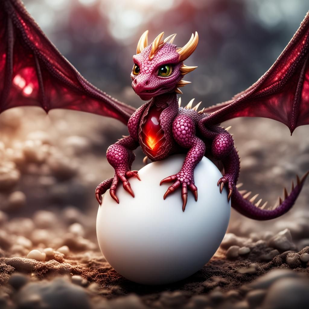 Fiery Hatchling: Ruby Dragon Emerges