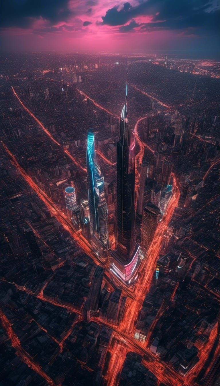 Neon Cityscape: Cinematic Action in Hyperreal Detail
