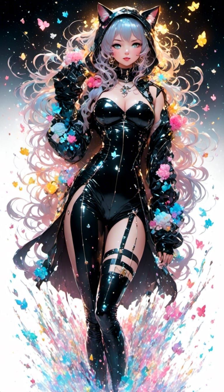 Hyperrealistic Curvy Cat-Girl in 16k Resolution