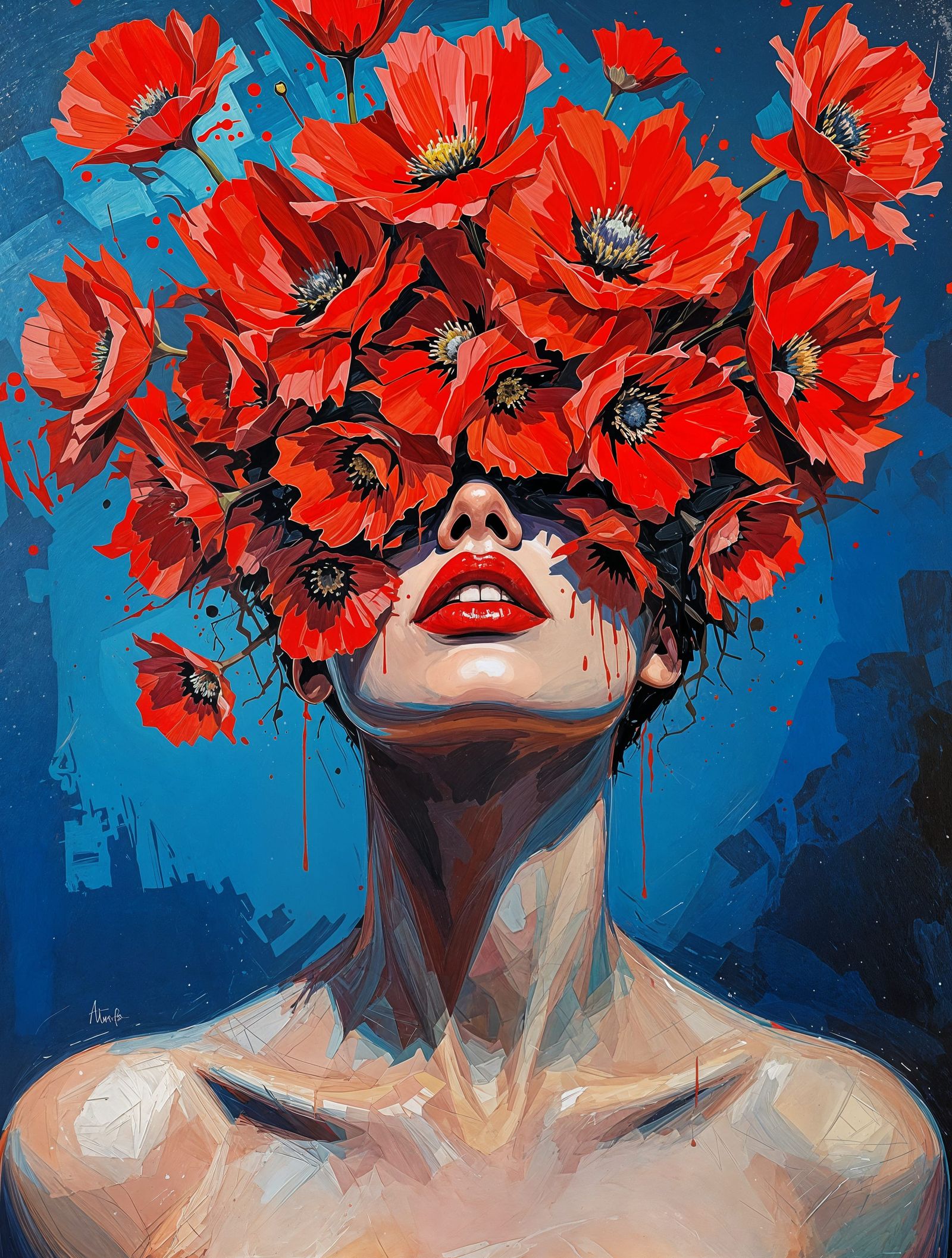 Expressive Portrait in Bold Impasto Style