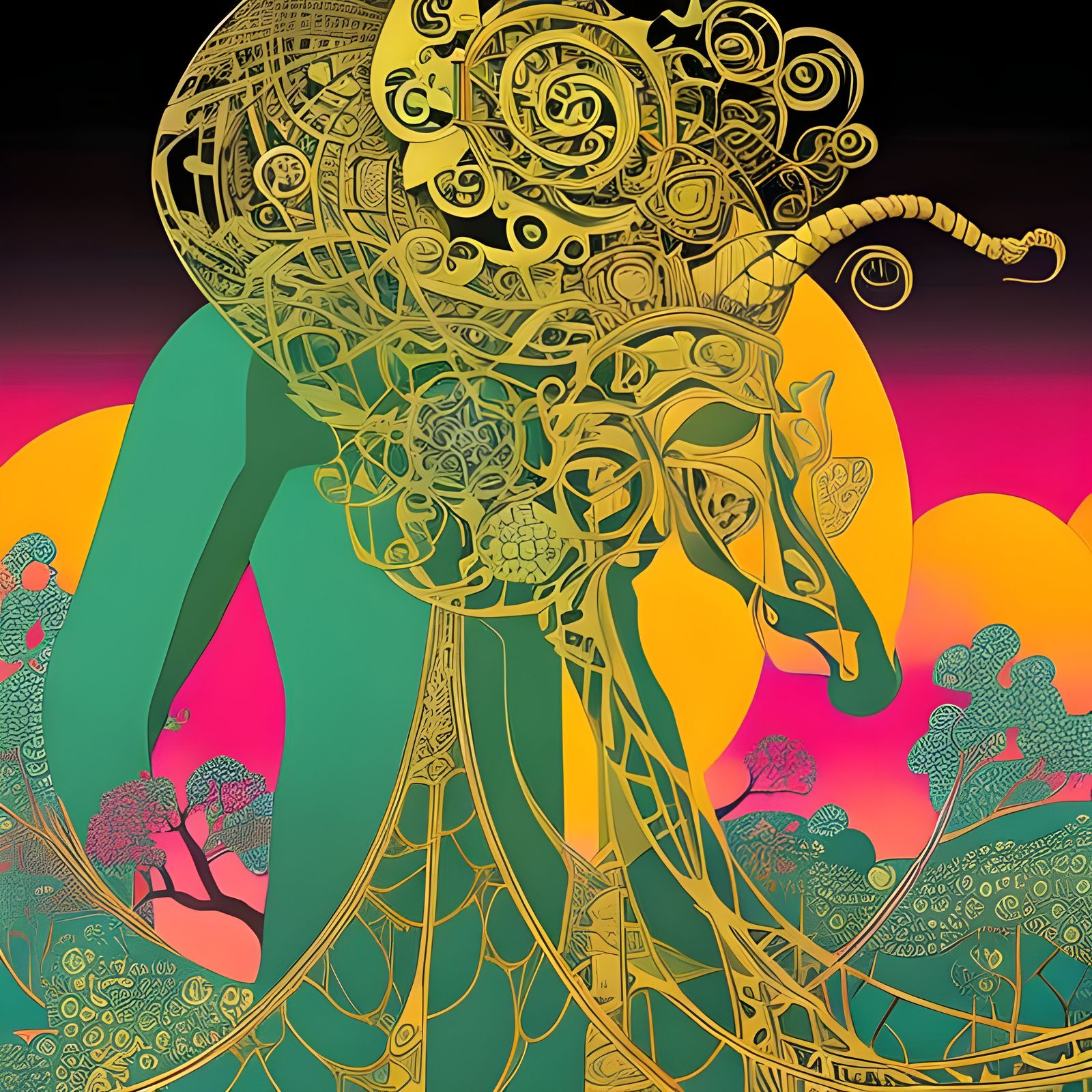 Bionic Alien World with Sacred Geometry