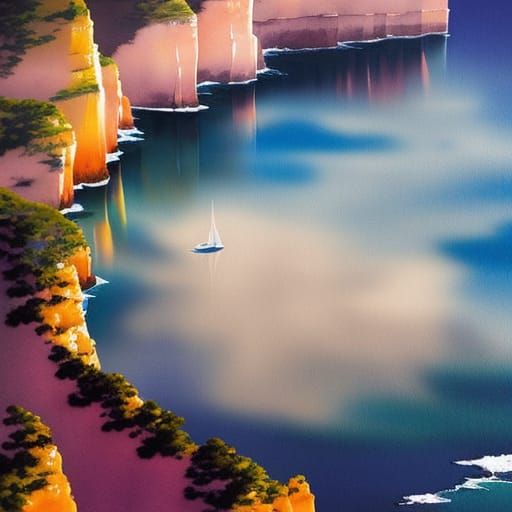 Aerial View of Twelve Apostles in Fantasy Style