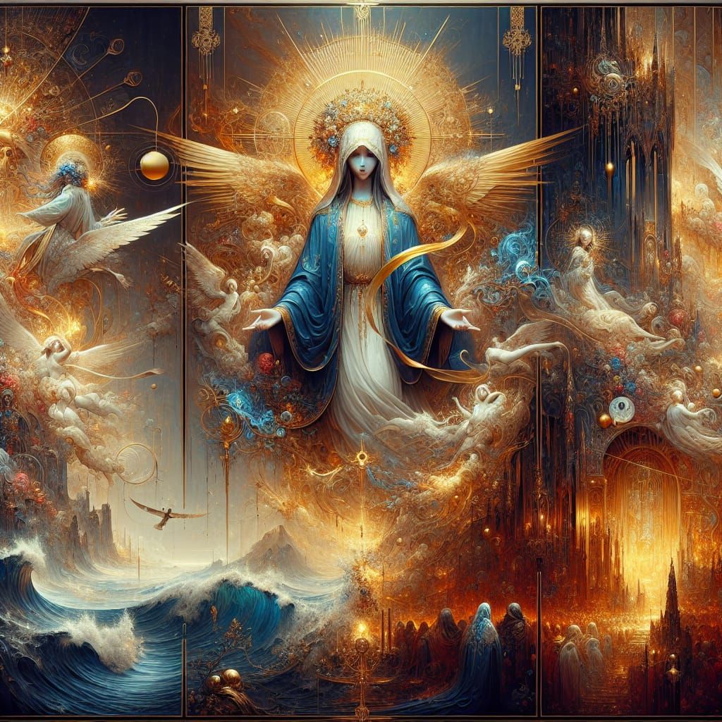 Holy Mary, Mother of Golden Light: Fantasy Art