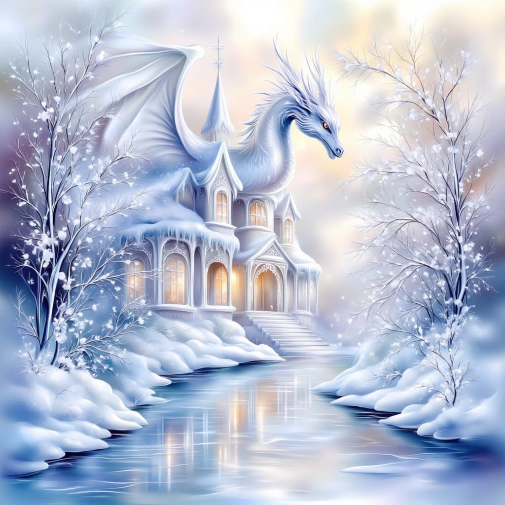 Winter Castle in Dreamy, Mystical Style