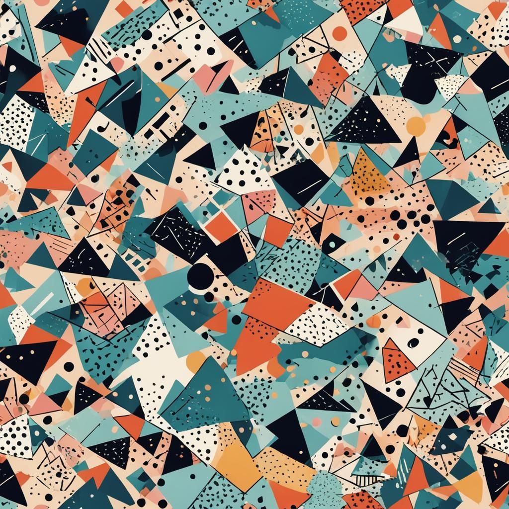 Abstract Geometric Memphis Design Pattern