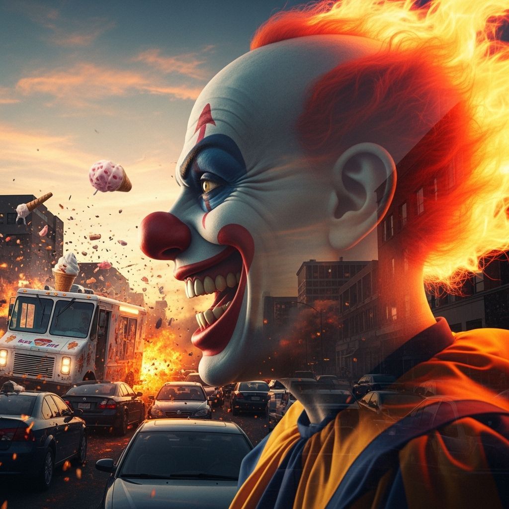 Twisted Metal Ice Cream Truck Chaos in Dusk City