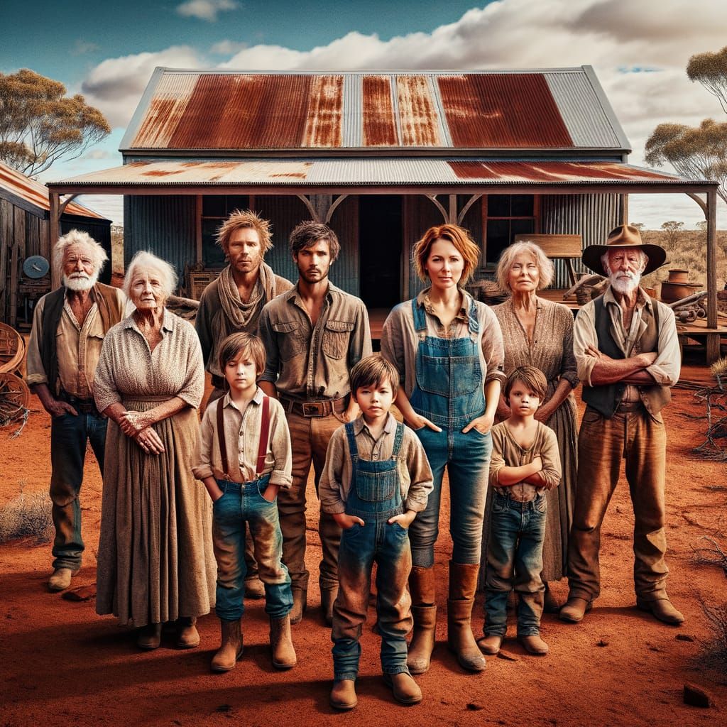 Harmonious Outback Family in Earthy Tones