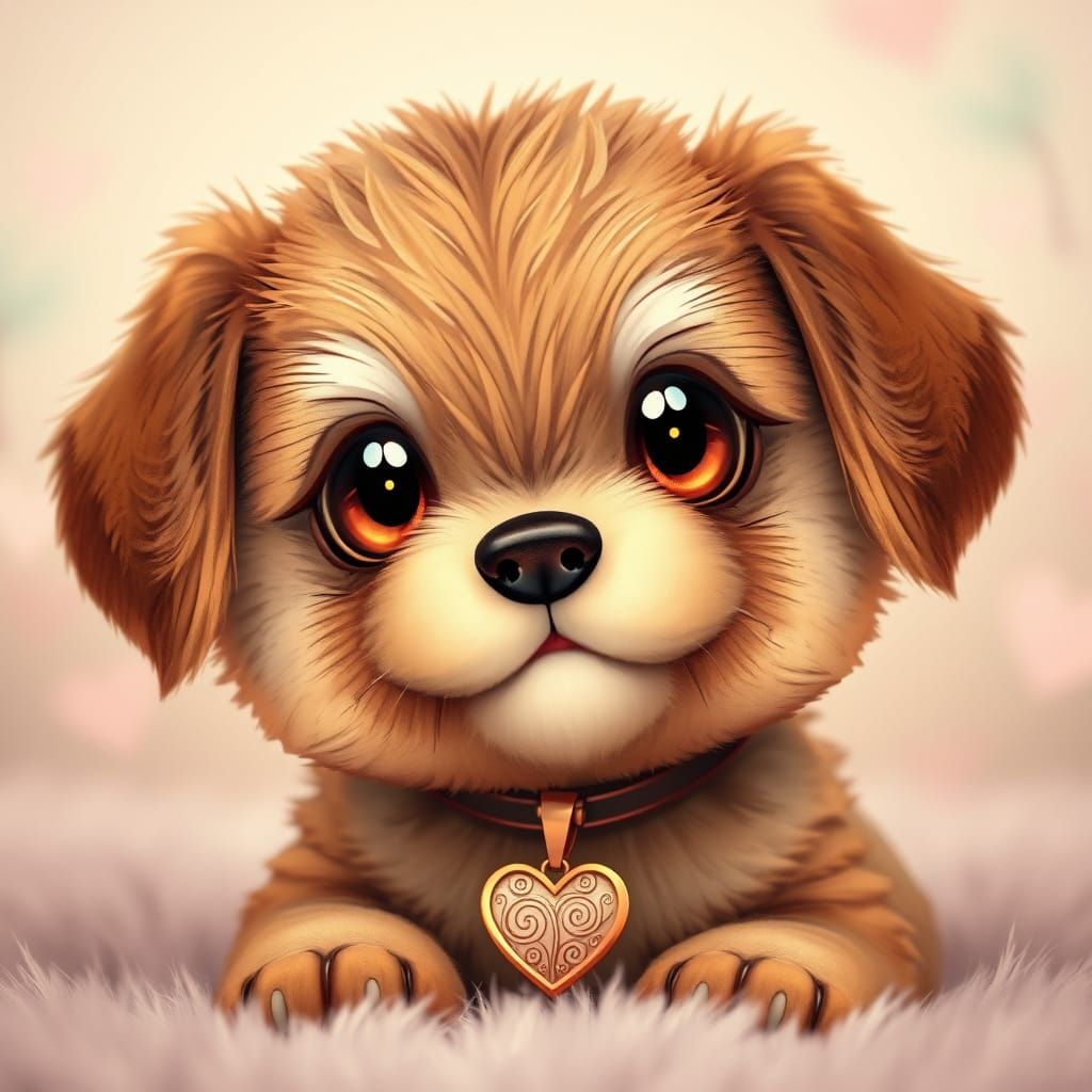 Snuggly Puppy in Whimsical Wonderland