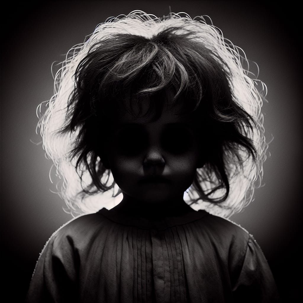 Eerie Child with a Nightmare Gaze