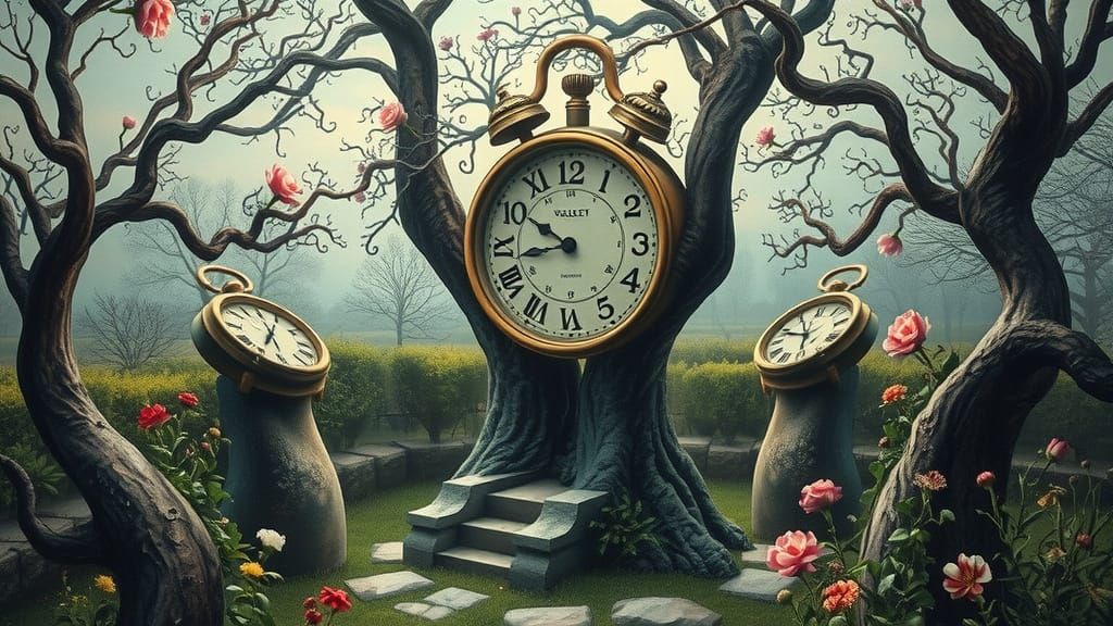 Timeless Surreal Garden in Digital Collage