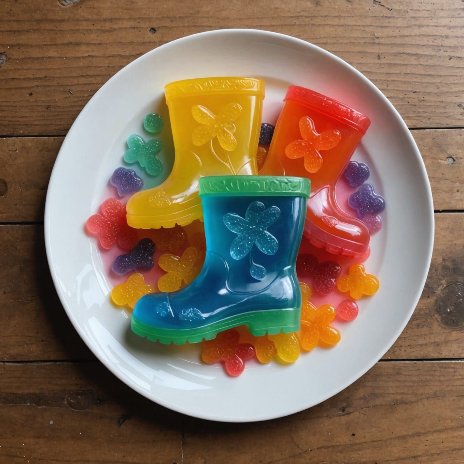 Edible Jelly Wellies with Colorful Design