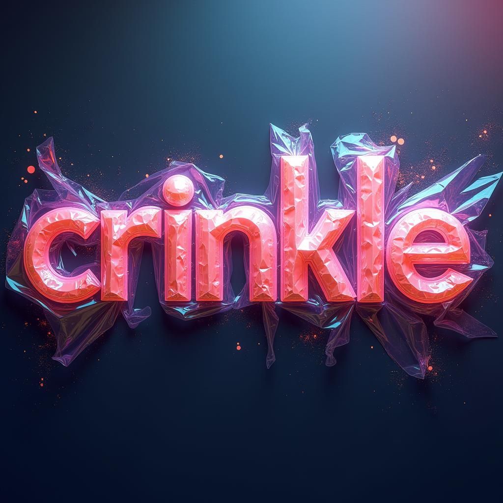 Cellophane 'Crinkle' Text Art in Fantasy Style