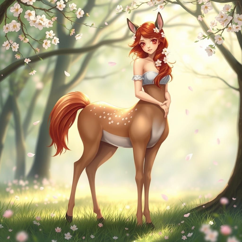 Enchanted Spring Centaur in Whimsical Woodland