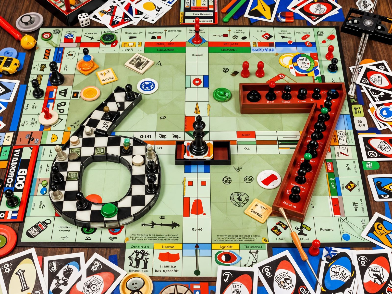 Board Game Pieces Form Numbers 6-7