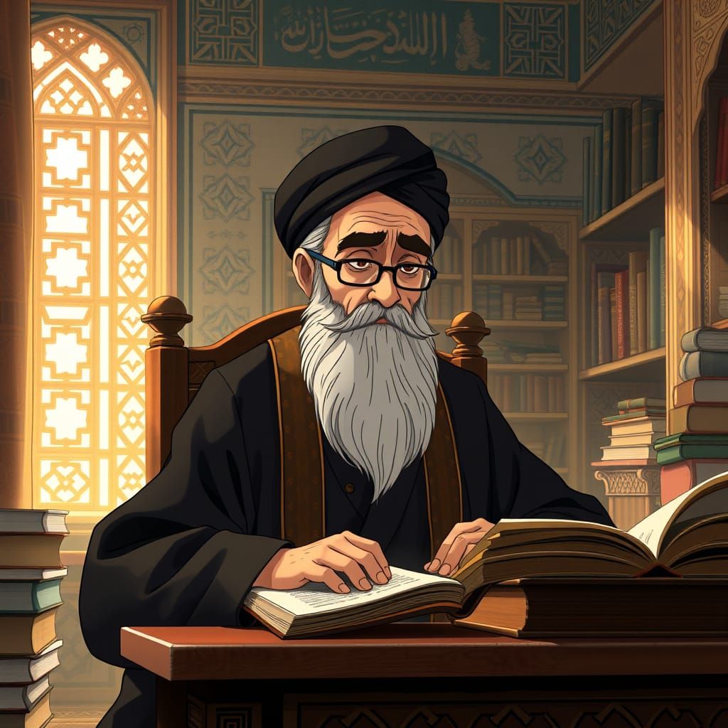 Wise Syrian Scholar in Traditional Study