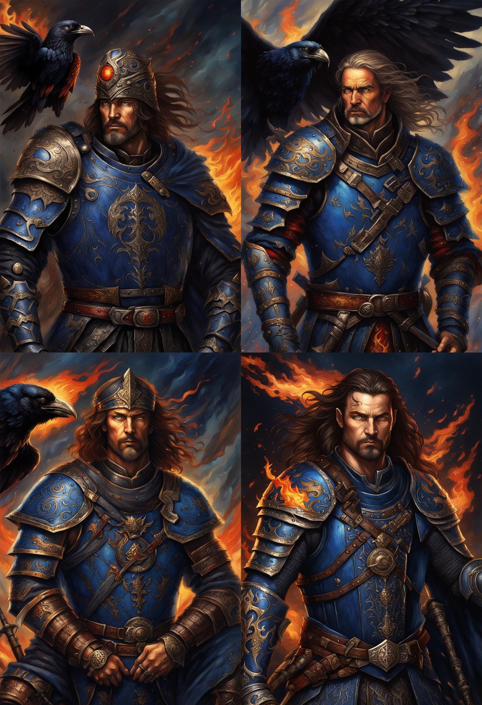 Dark Fantasy Warrior Commander with Raven Armor