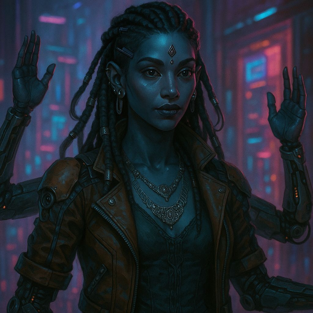 Shadowrun Female Nartaki Face Close-Up