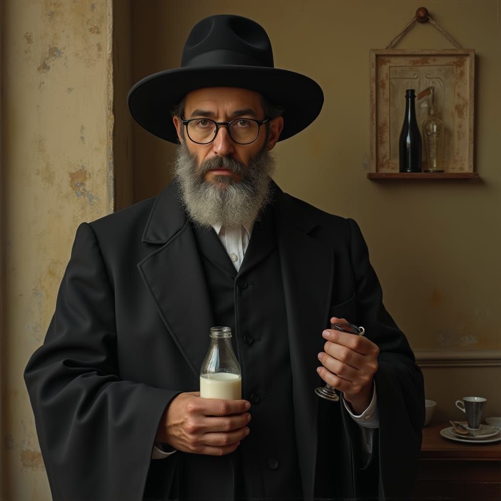Orthodox Jewish Man Portrait in Earth Tones