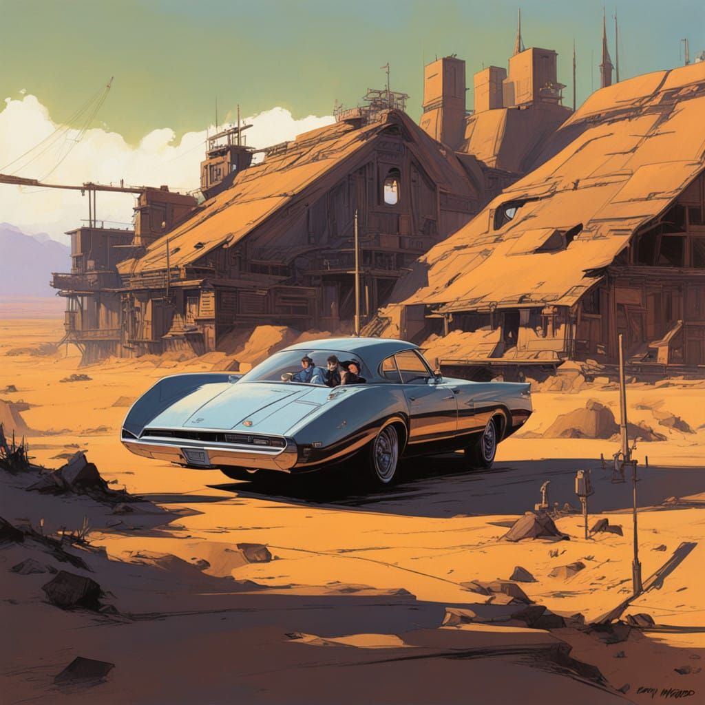 Weathered Pioneer Vehicle in Gritty, Industrial Style