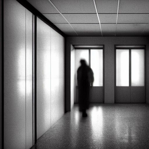 Ethereal Ghosts Wander Hospital Corridor