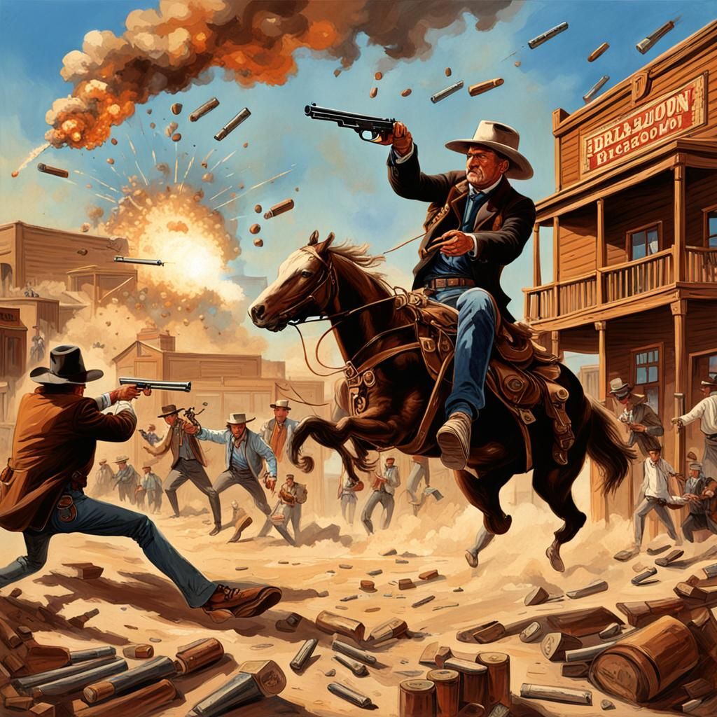 Wild West Saloon Shootout at High Noon
