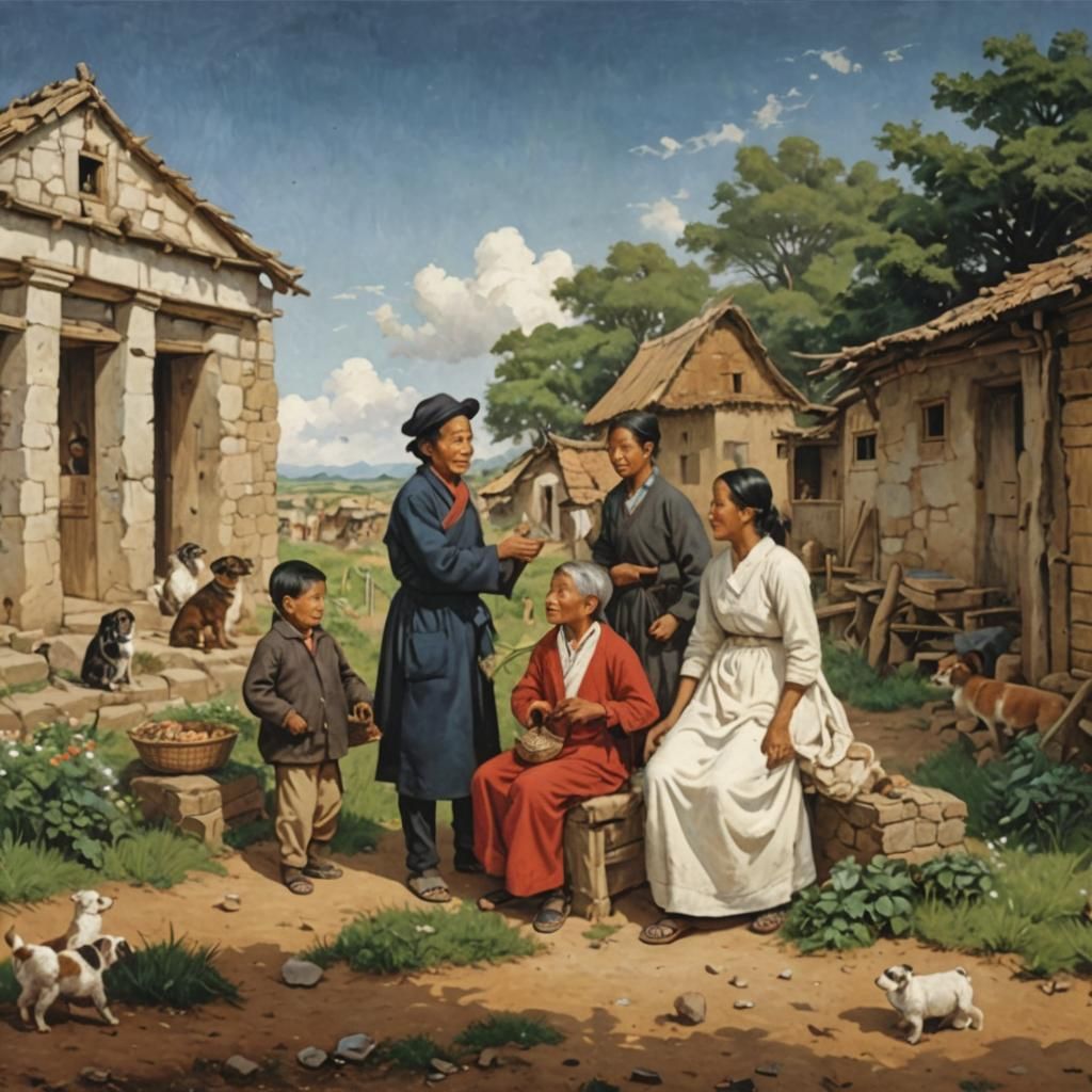 The World in One Village: AI Art