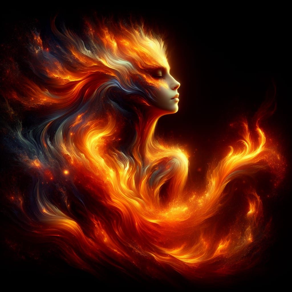 Fiery Elemental Spirit Concept Art