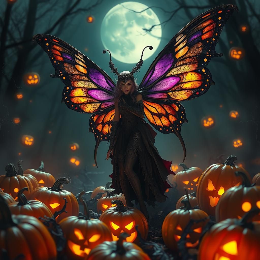 Dark Fairy with Butterfly Wings in Fantasy Art