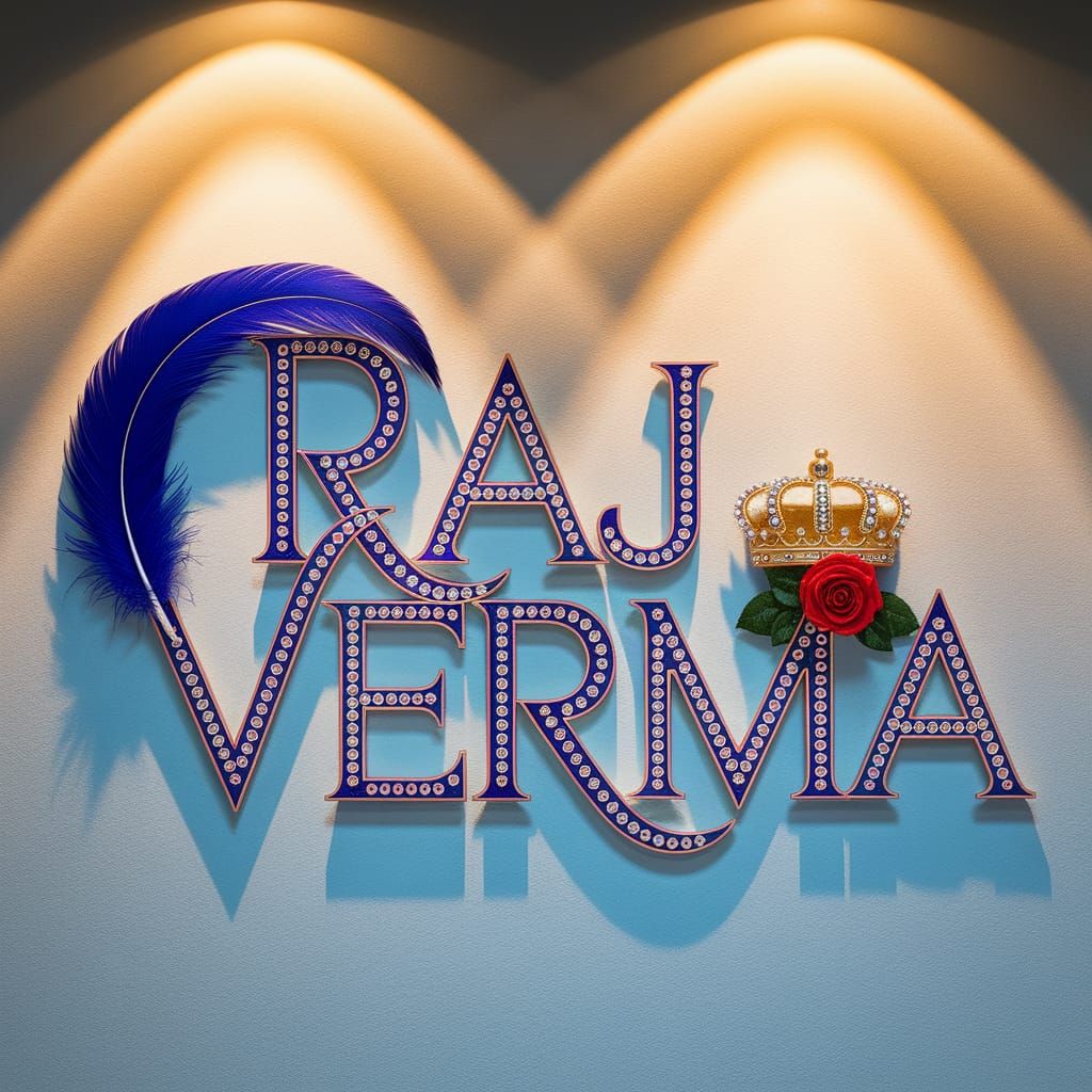 Luxurious Metallic Name Display in Fine Art Style