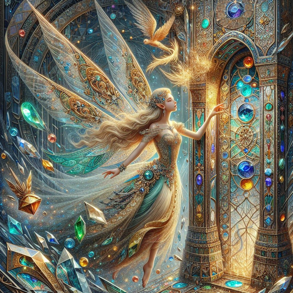 Enchanting Middle Eastern Fairywoman Escapes Opulent Glass P...