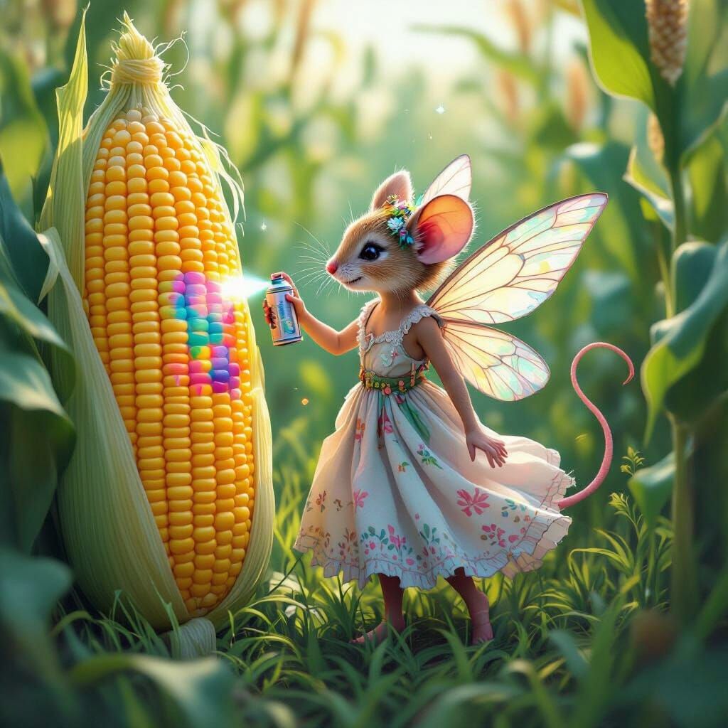 Mouse Fairy Graffiti Art in Bohemian Style