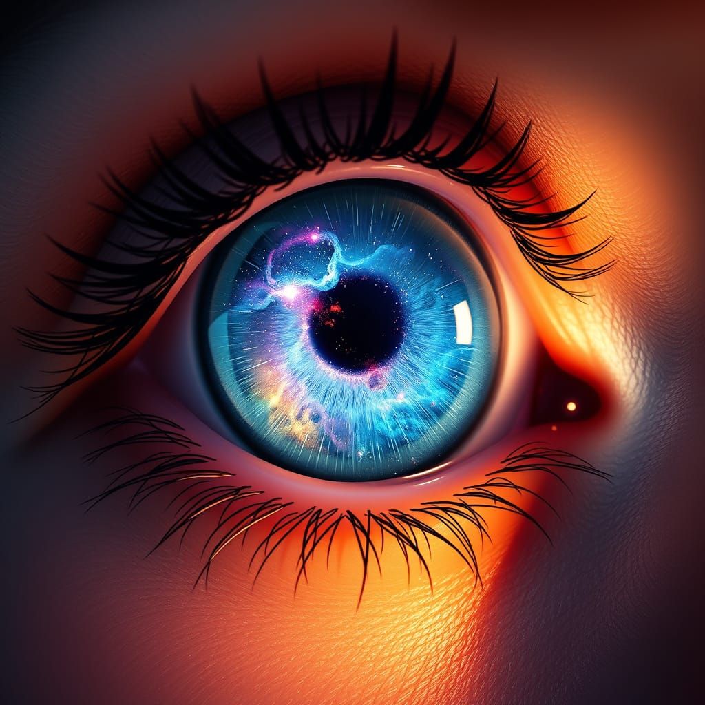Eye with Galaxy: Hyper-Realistic Digital Art
