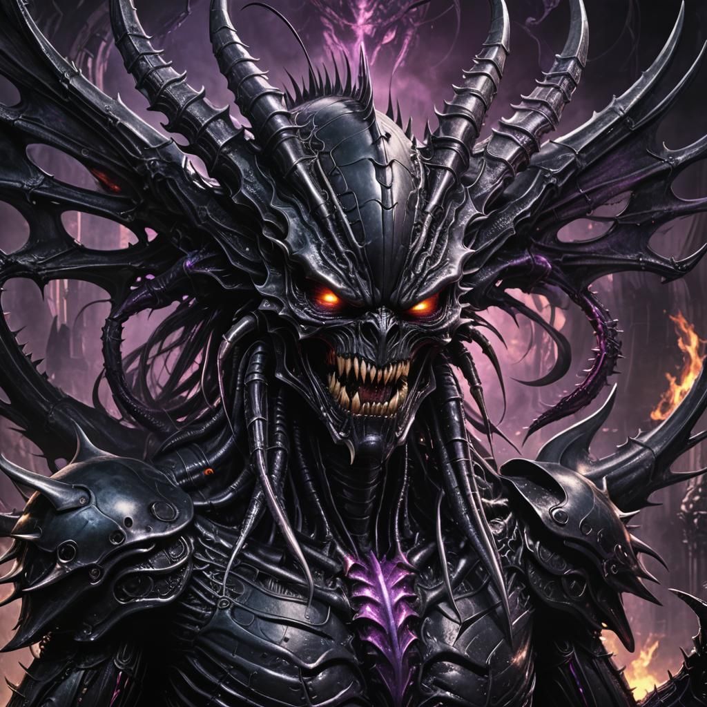 Menacing Demon Portrait in Dark Fantasy Style