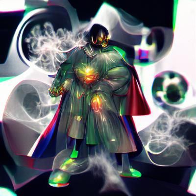 Doctor Strange in Neon Vaporwave Cataclysm