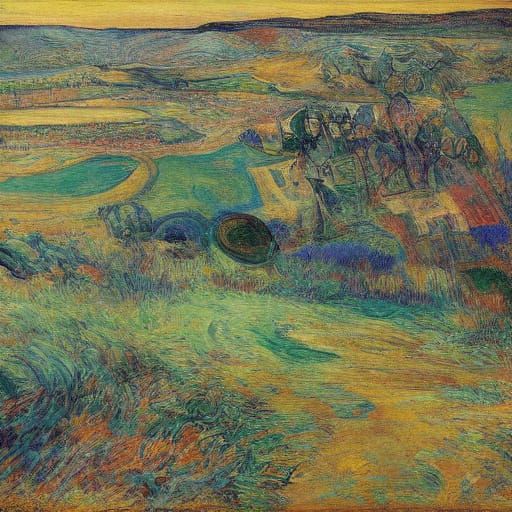 Stormy Figure in Receding Landscape