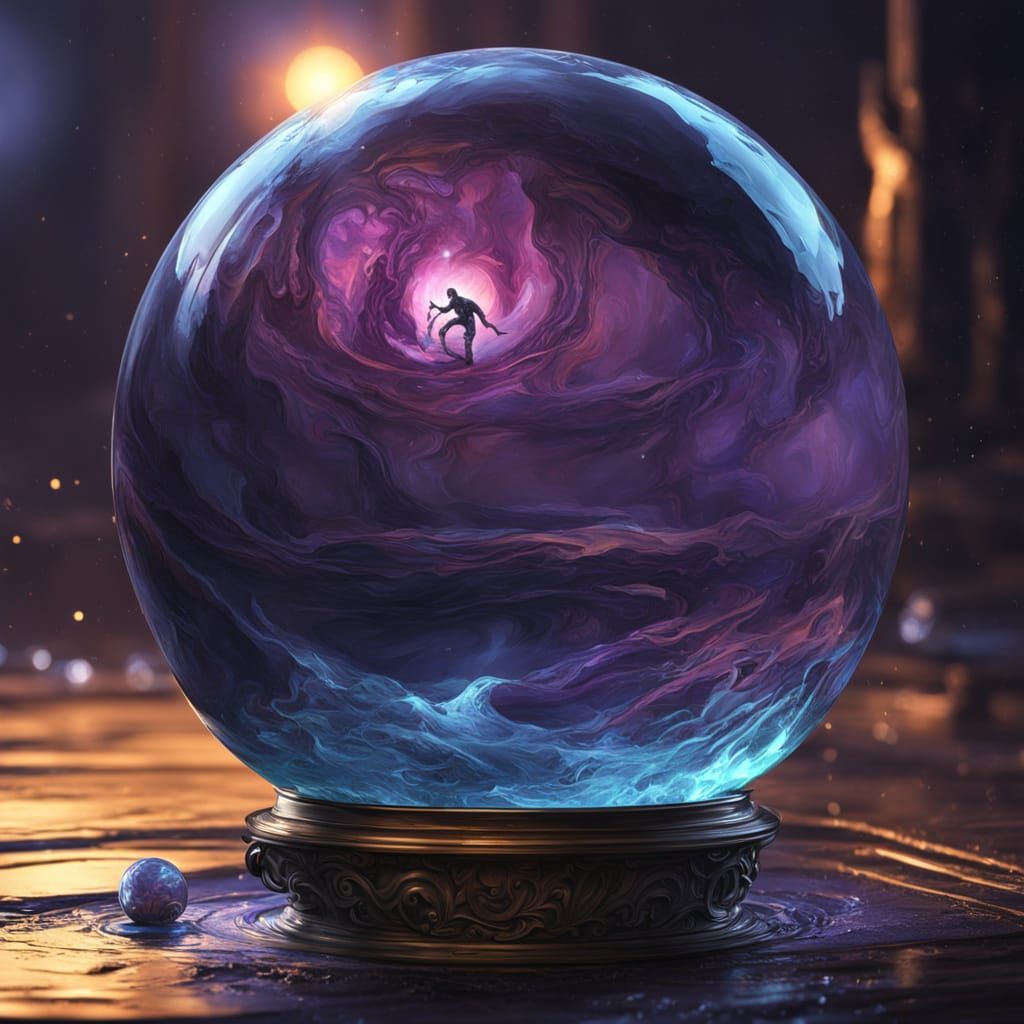 Elegant Crystal Ball in Dark Fantasy Style
