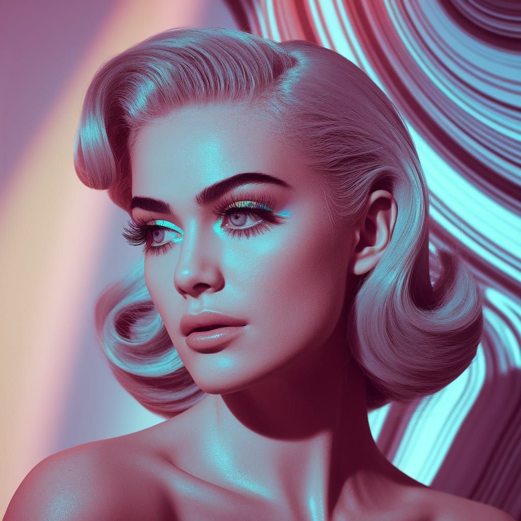 Glamorous Portrait of a Model in Retro Style