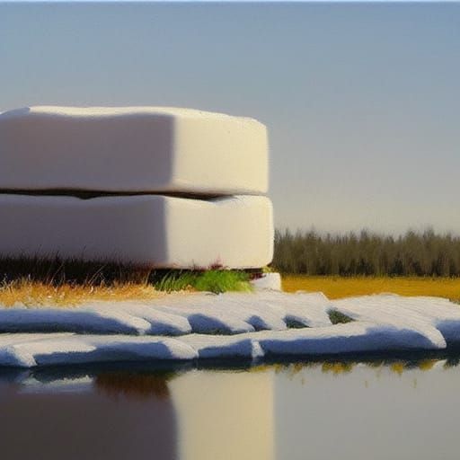 Marshmallow Sandwich in Oil Painting Style