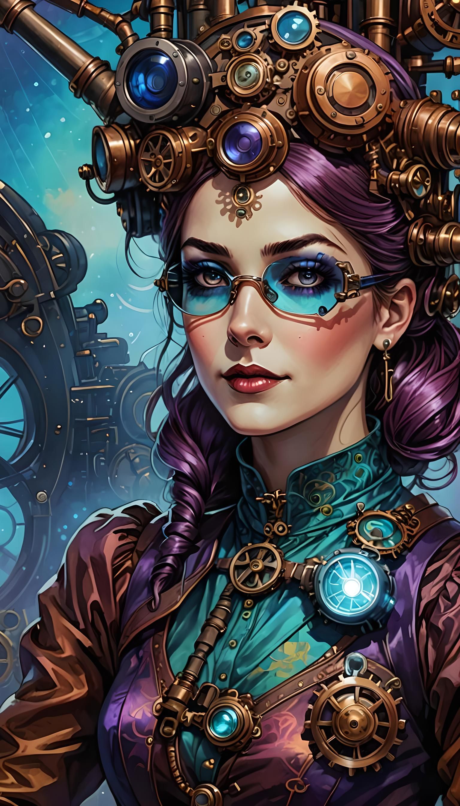 Victorian Lady in Steampunk Attire