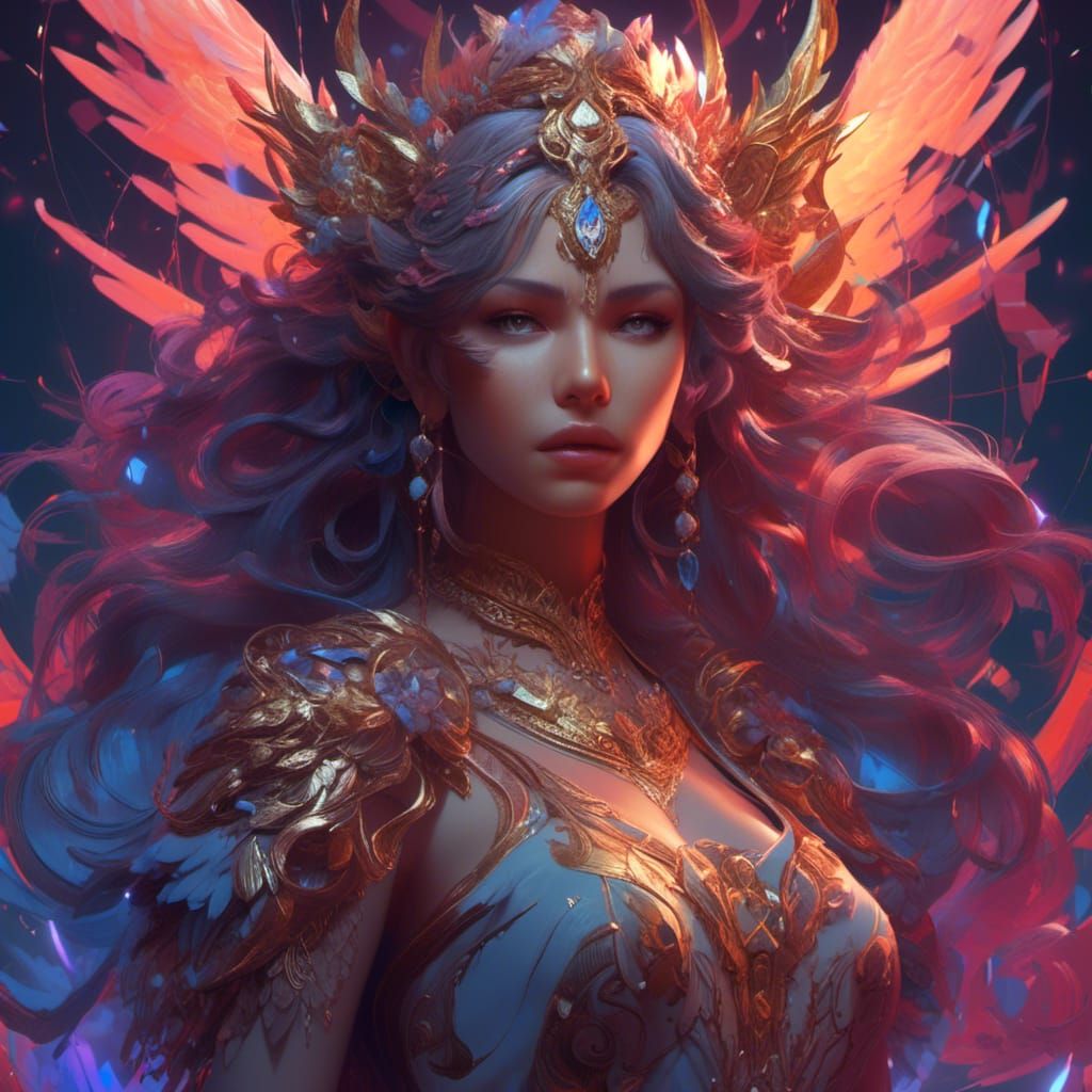 Angels and Demons Portrait in Hyperdetailed Style