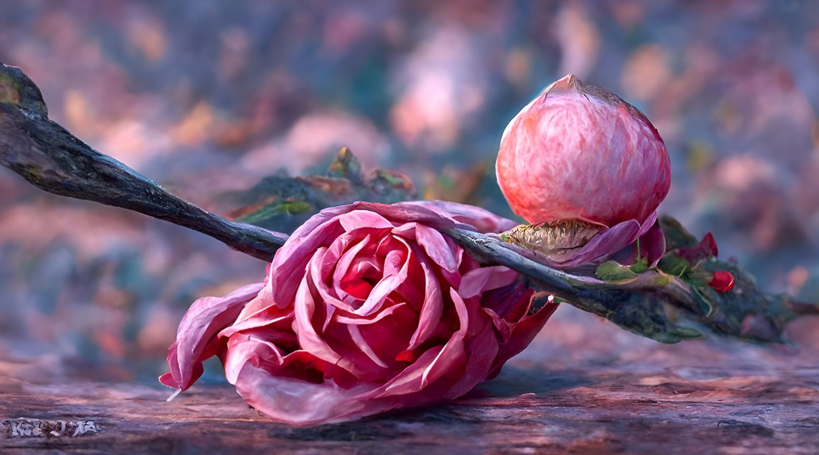 Intricate Rose: Digital Painting in Pointillism Style