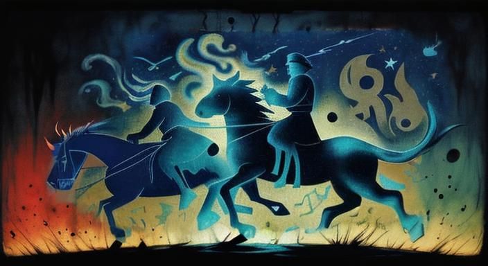 Dark Wonderland Scene in Comic Book Style