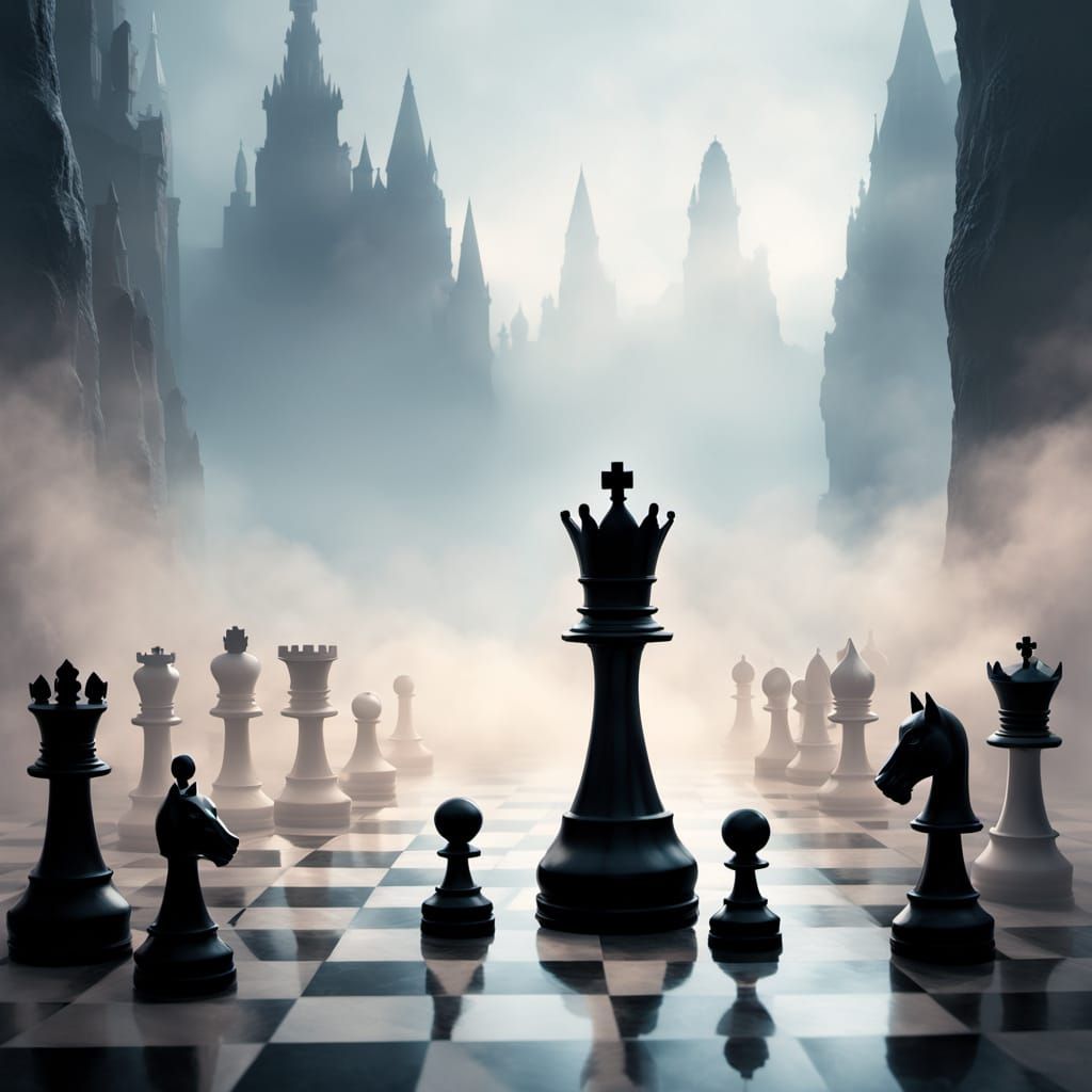 Ethereal Chess World: Knight and Queen Dance