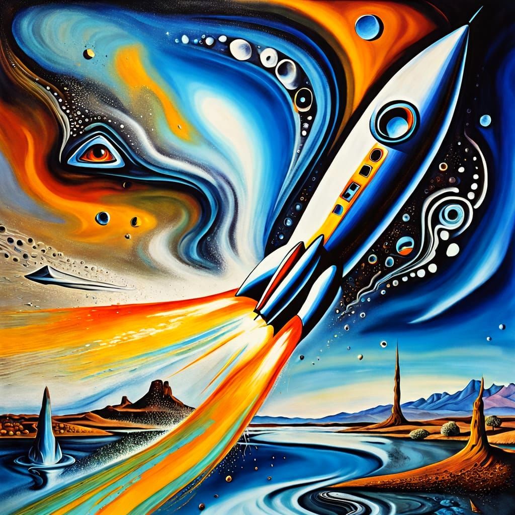 Psychedelic Rocket Soars Through Light Vortexes