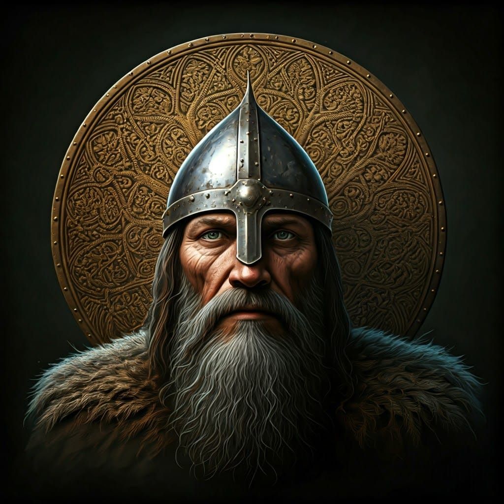 Celtic Warrior with Tribal Engravings