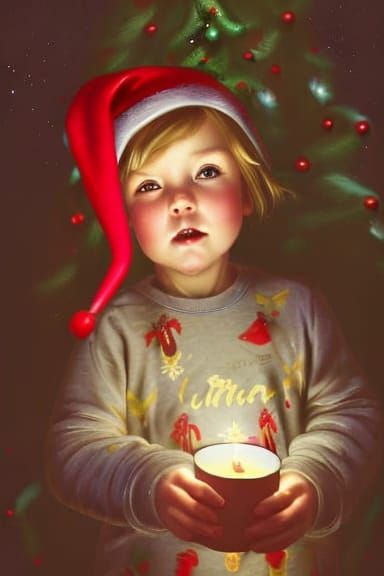 Festive Christmas Morning Portrait in Renaissance Style