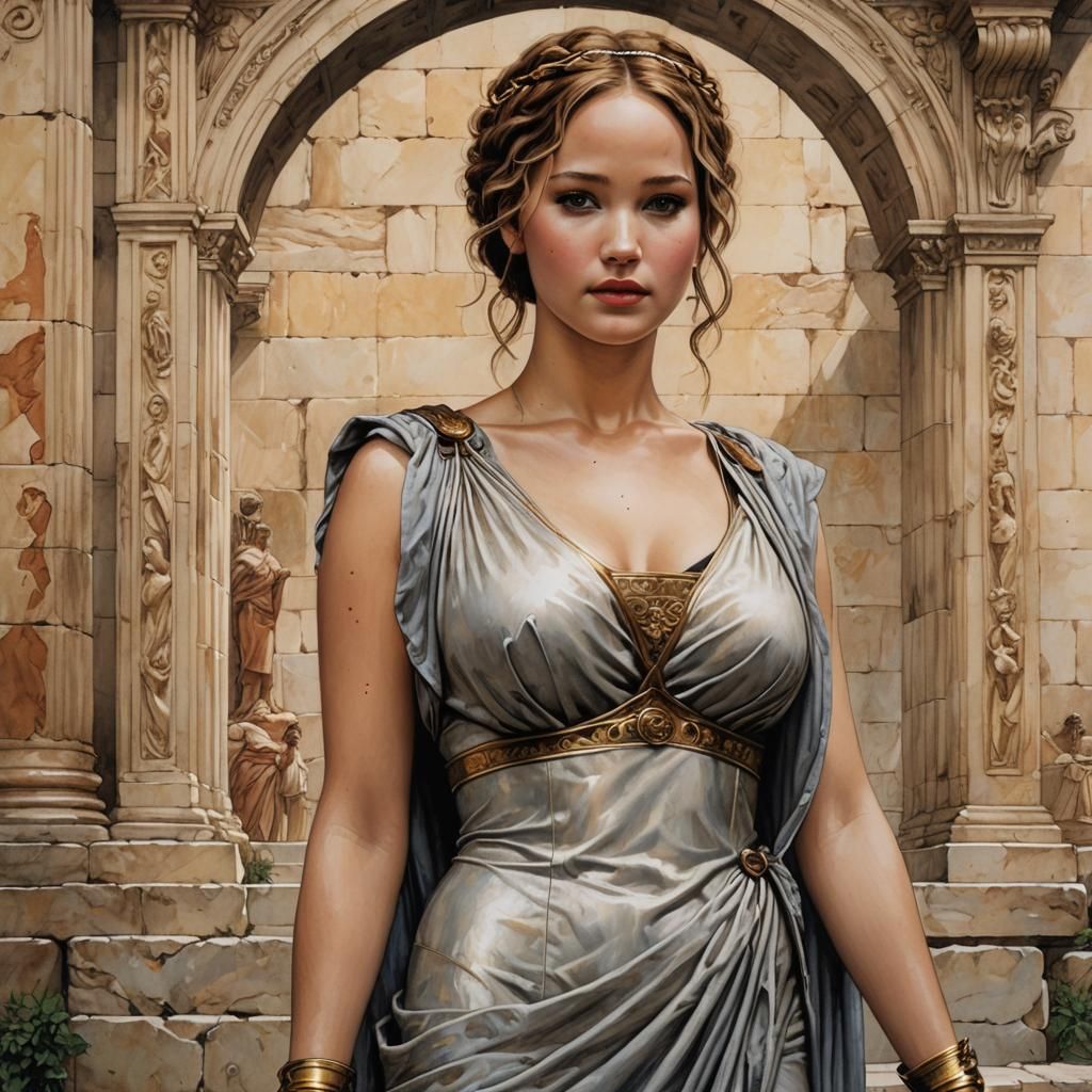 Jennifer Lawrence as a young Roman woman