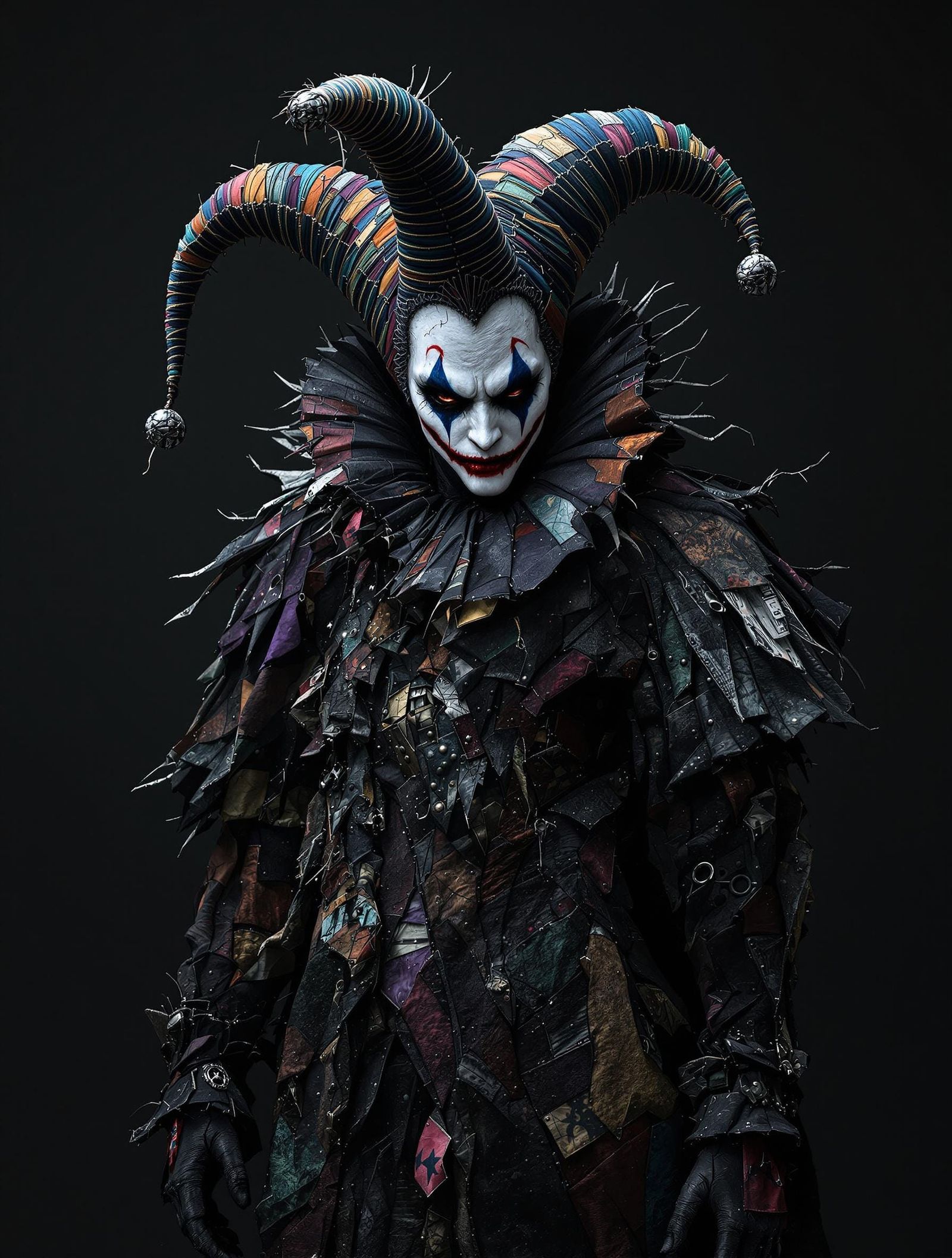 Dark Jester in Foreboding Landscape