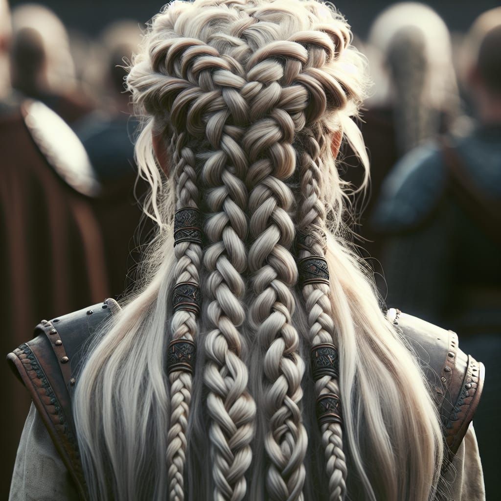 Viking Queen's Warrior Braids Shine with Power